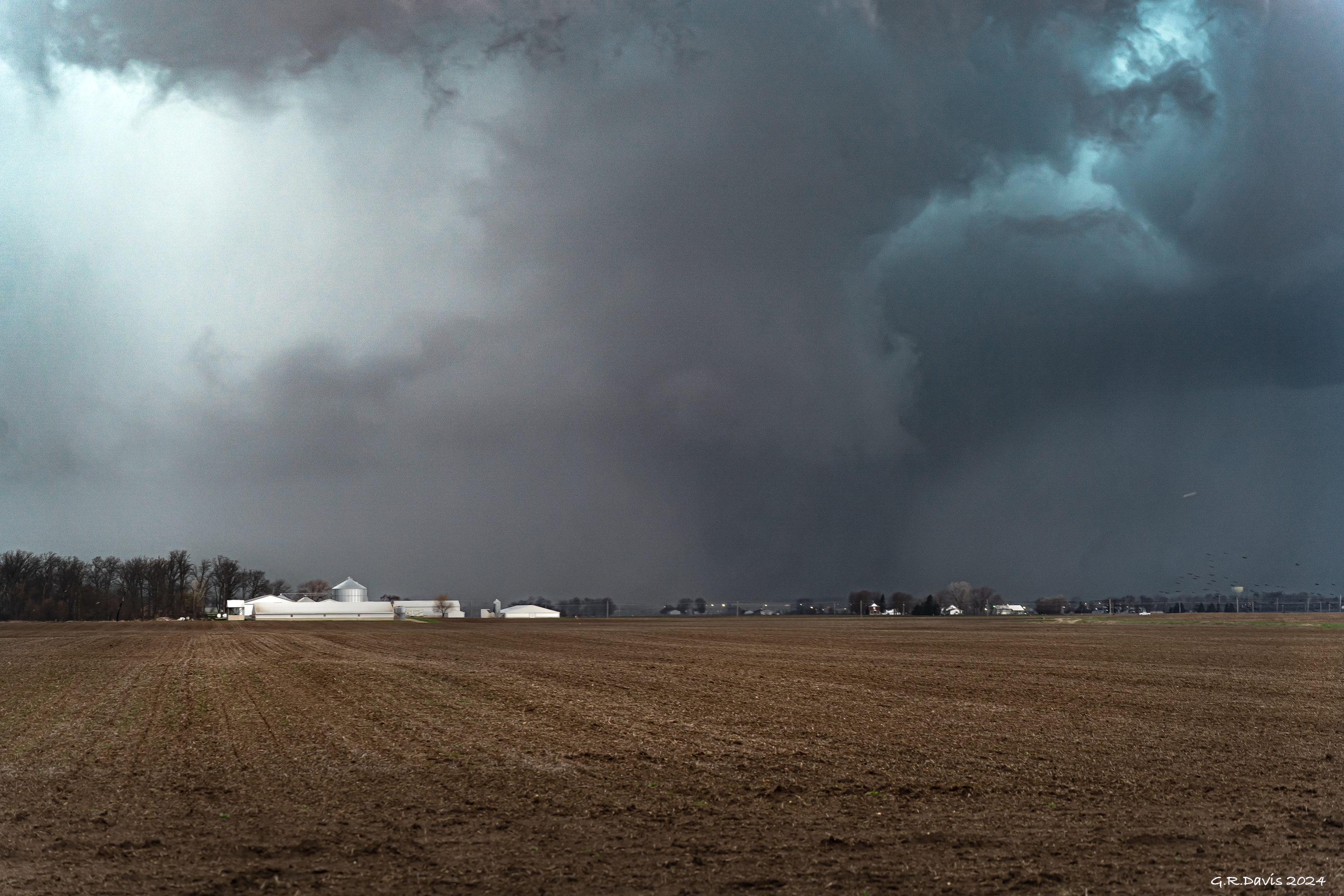Image of an EF1 tornado that impacted Celina, Ohio on March 14, 2024.