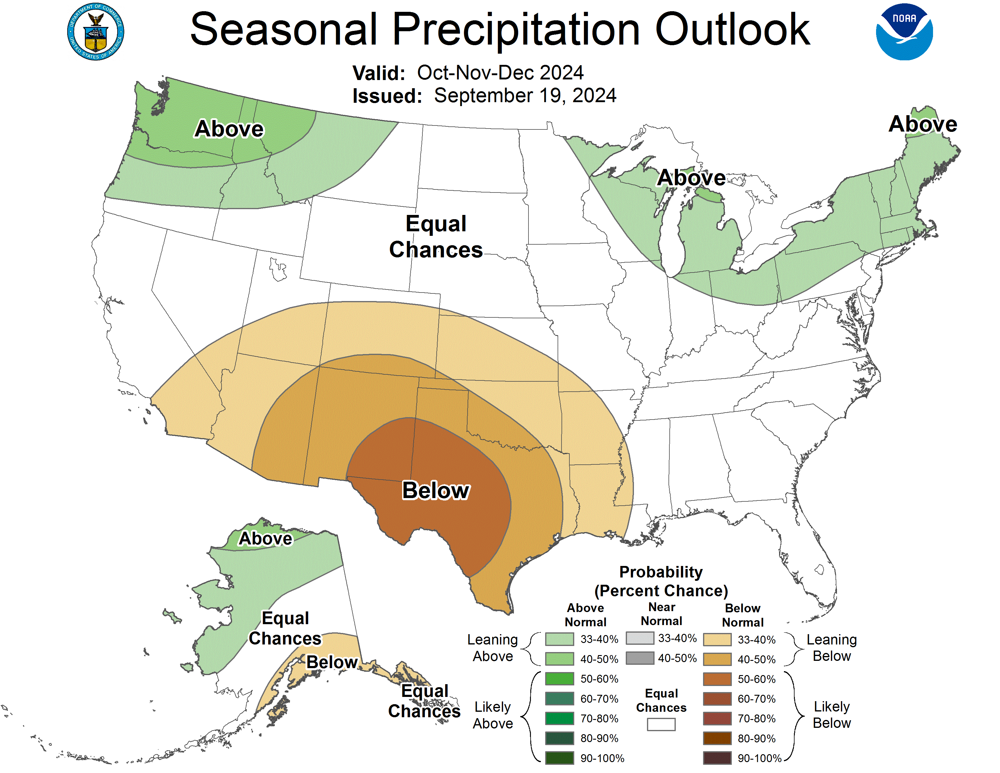 Map of precipitation outlook from CPC