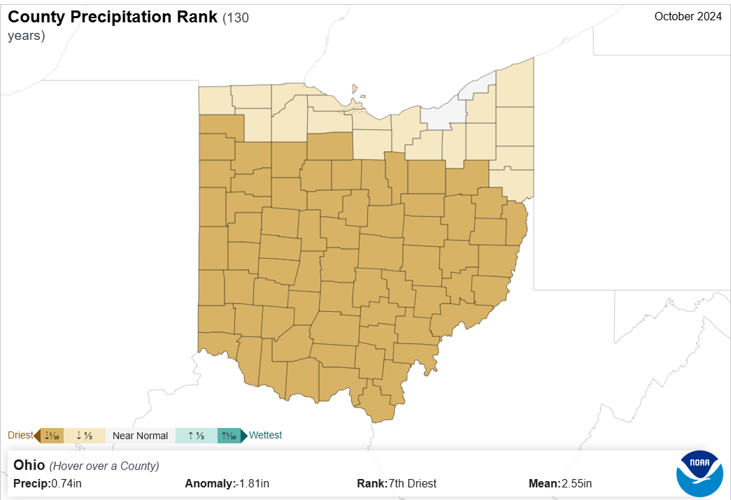 Maps of county precipitation rankings