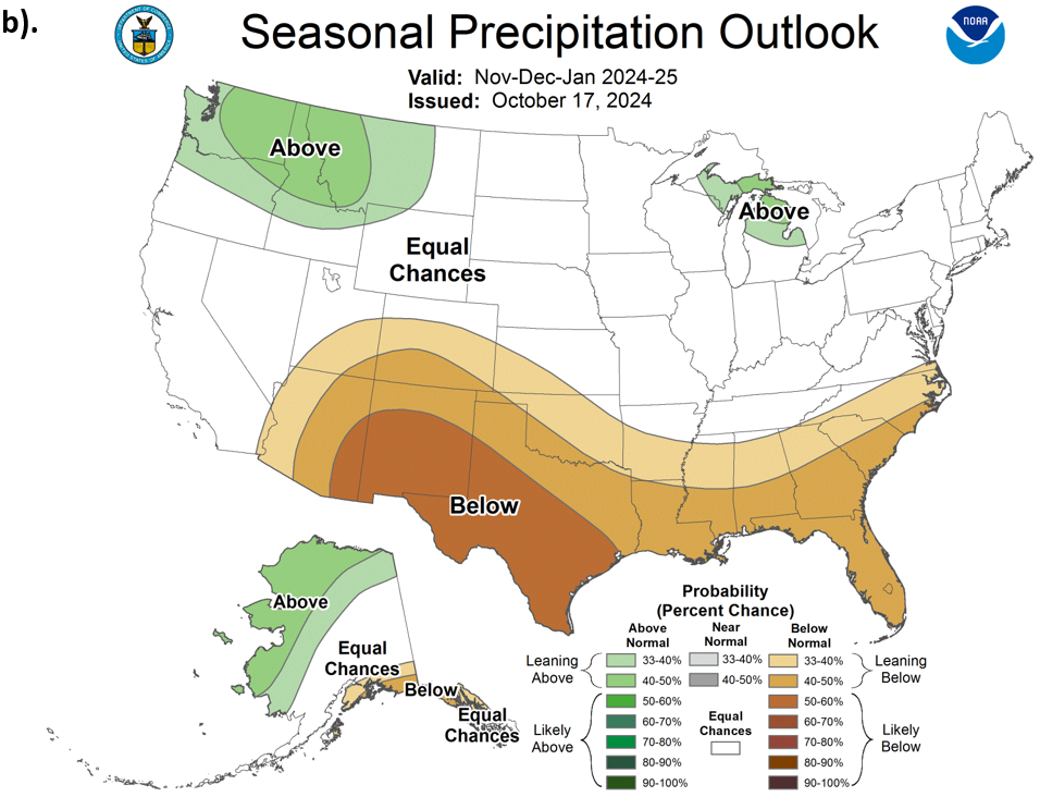 Maps of the seasonal precipitation outlook.