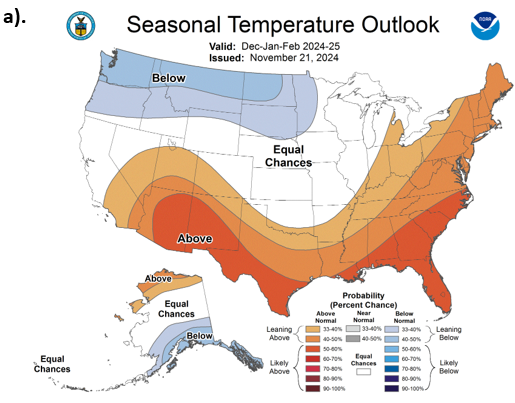 Temperature outlook map