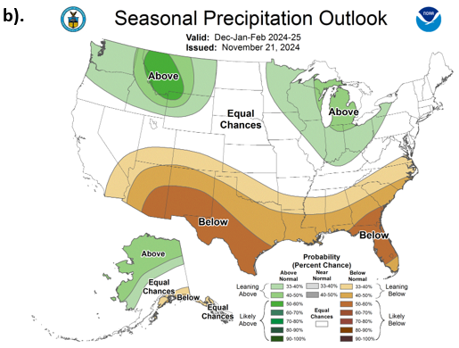 Map of seasonal precipitation outlook