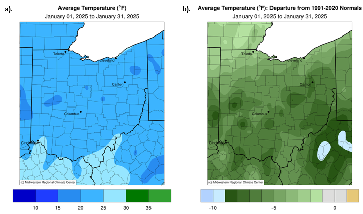 Maps of average temperature