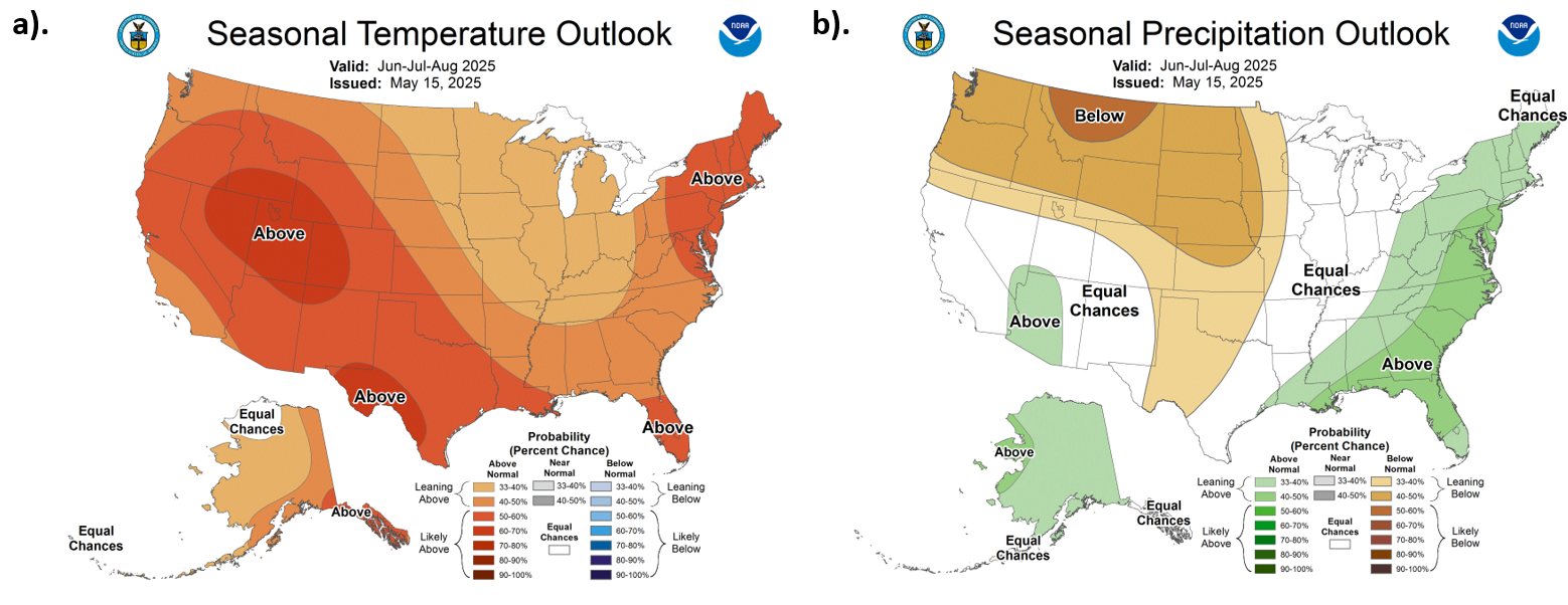 Maps of seasonal outlooks for USA