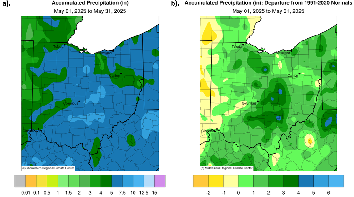 Map of precipitation in ohio