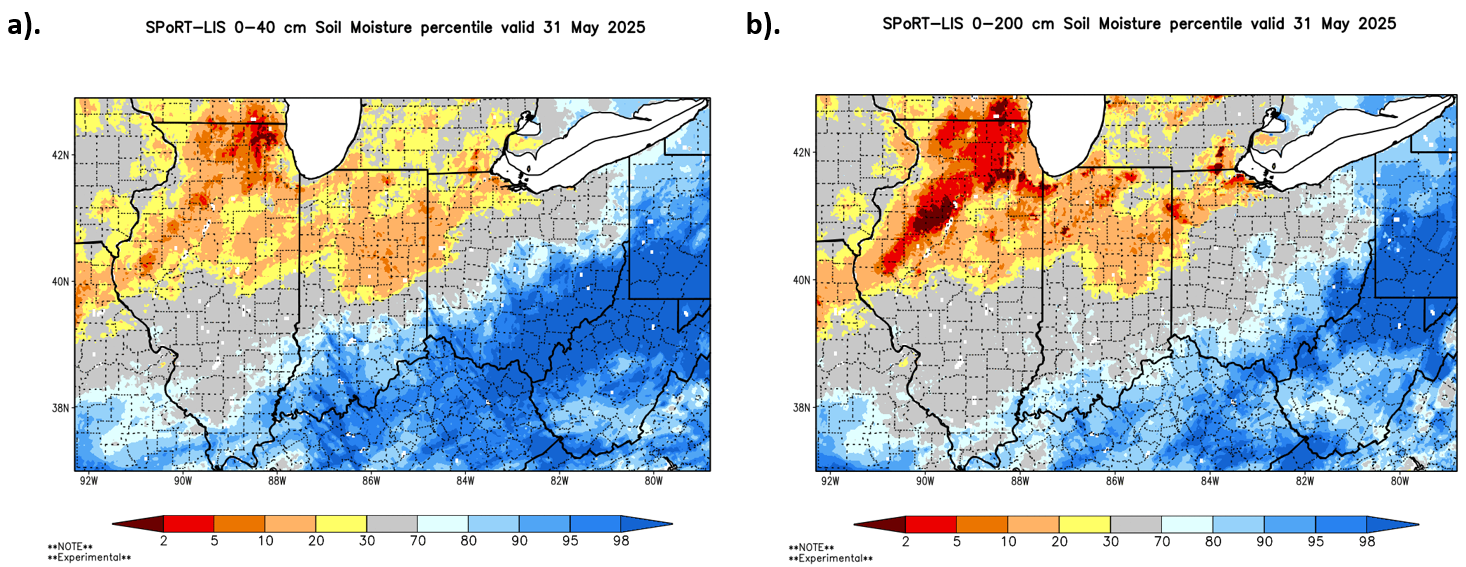 Maps of soil moisture in ohio