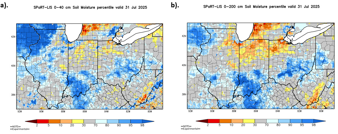 Maps of soil moisture 