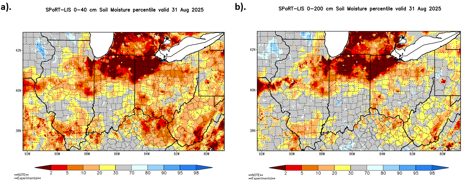 Map of soil moisture in Ohio.