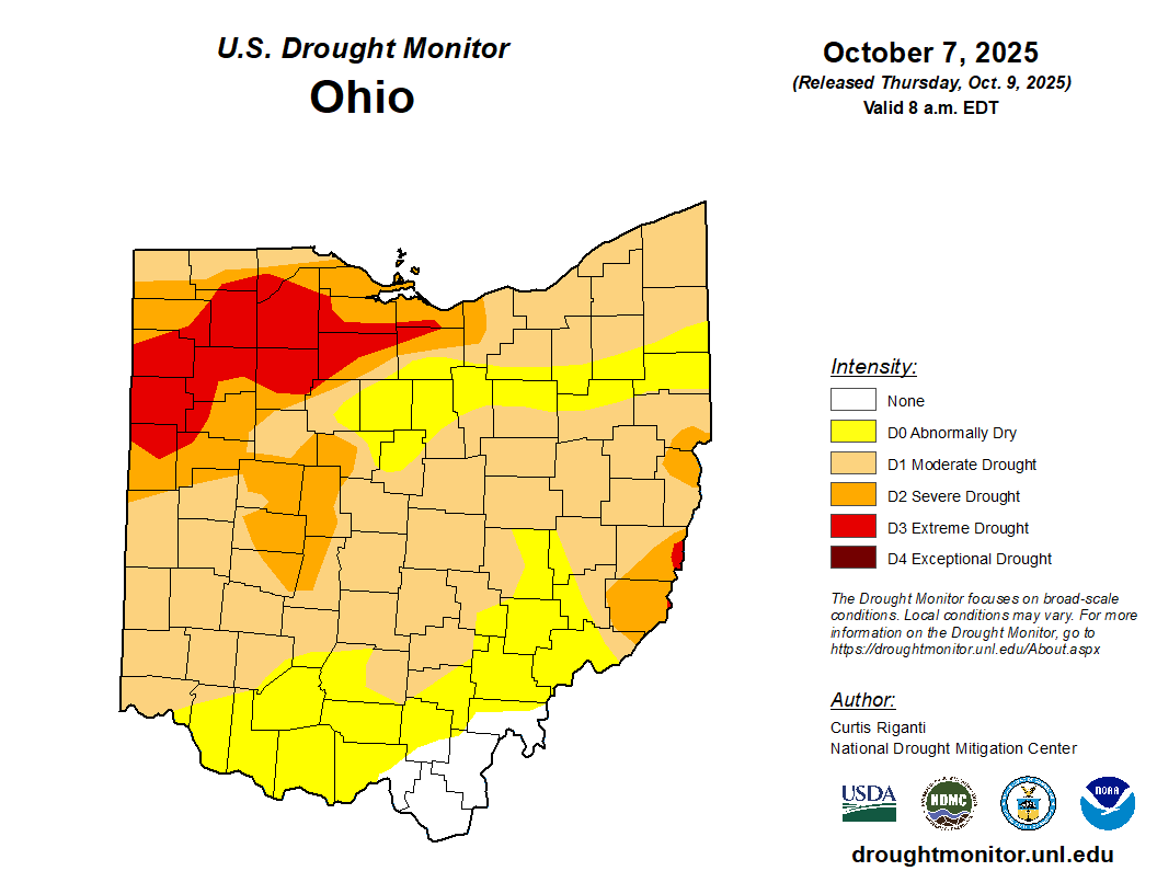 drought monitor map of ohio.