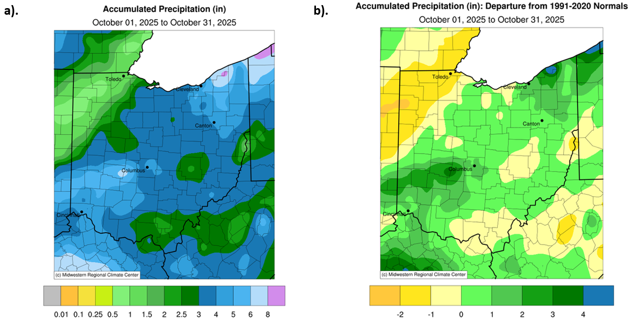 Maps of precipitation in Ohio.