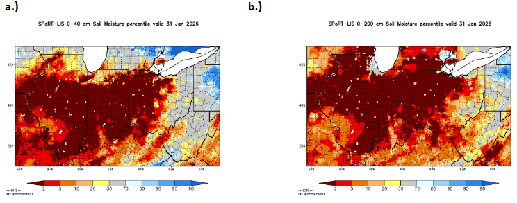 Map of 0-40 and 0-200 cm soil moisture.