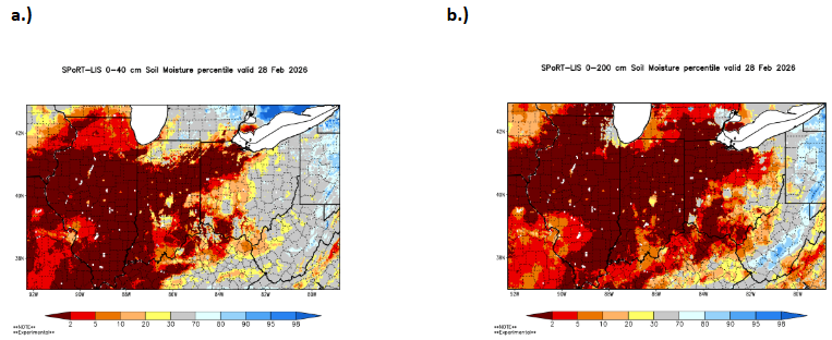 Map of 0-40 and 0-200 cm soil moisture.