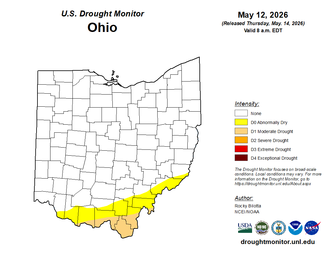 Drought map of ohio