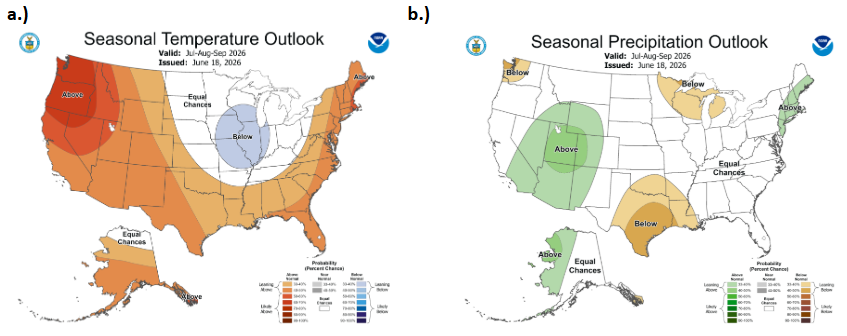 Seasonal 3-month precipitation and temperature outlook of the U.S.