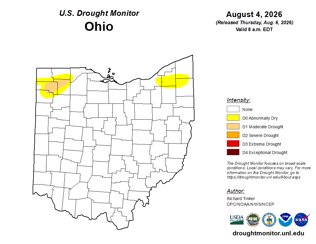 Ohio drought monitor map.
