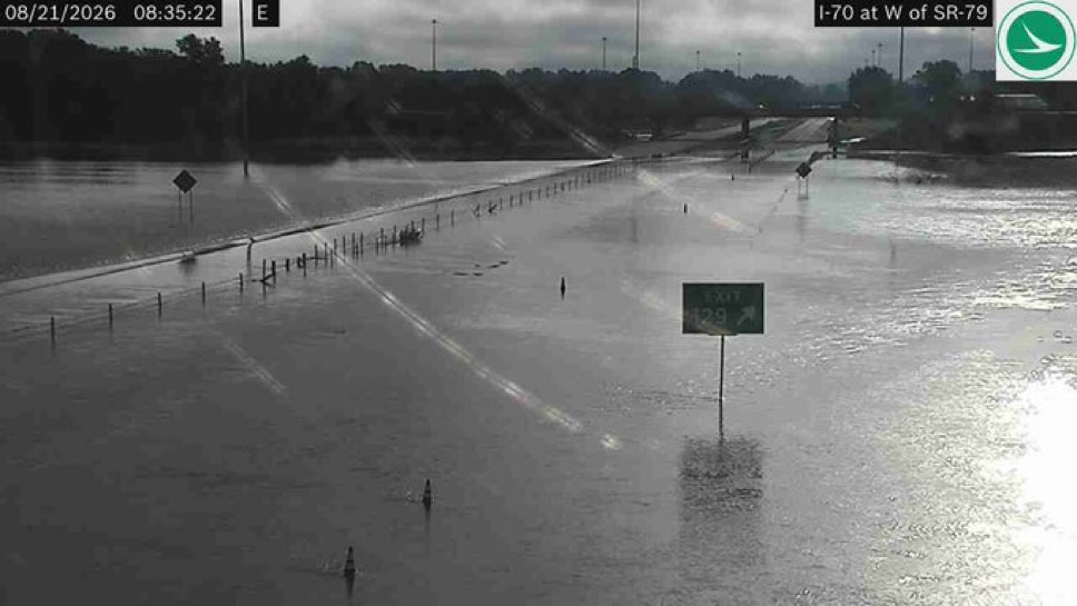 Flooding over a highway.