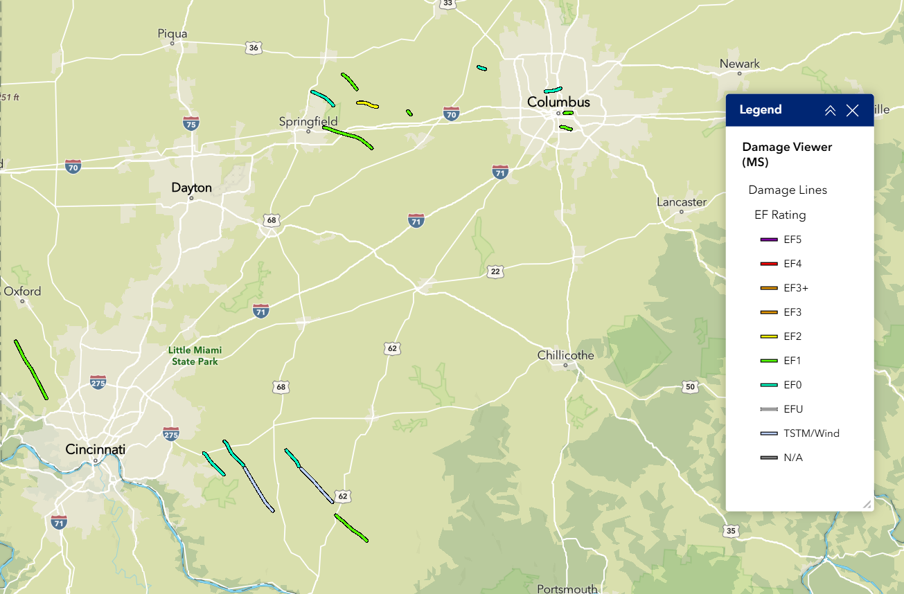 Tornado track map from August 11, 2026.