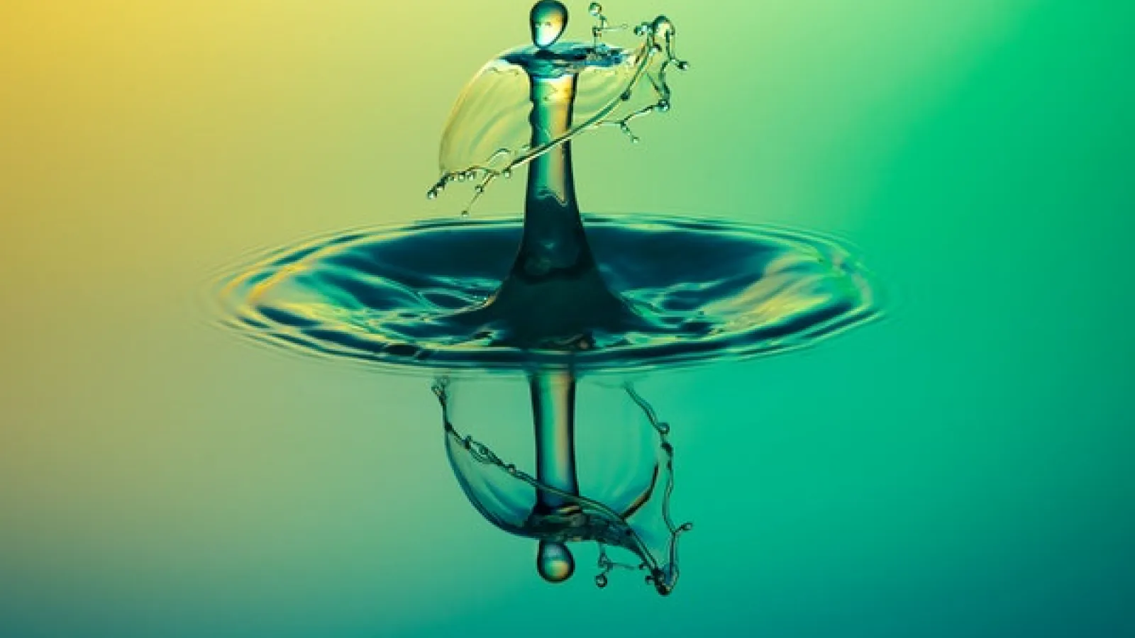 Drop of water in slow motion
