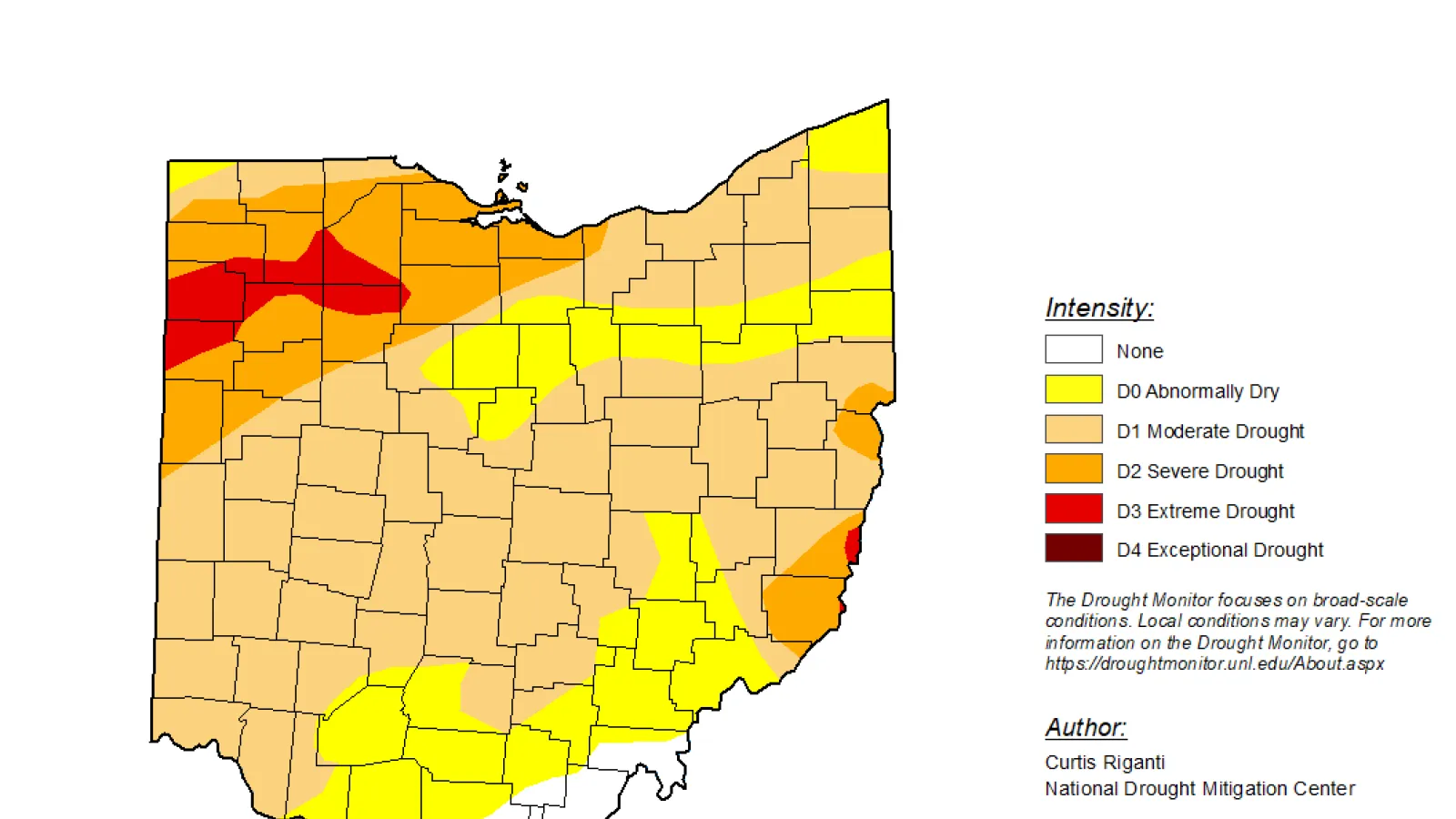Drought monitor map of ohio