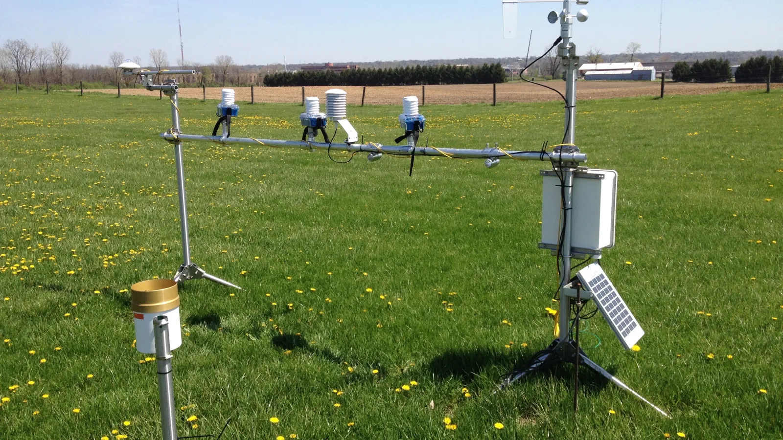 Weather station located in a field