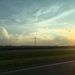Sunset in Northwest Ohio Sunset with clouds and farm field