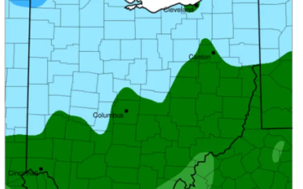 precipitation map of the state of Ohio 