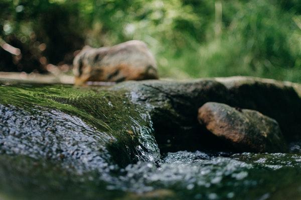 River flowing gently on rocks